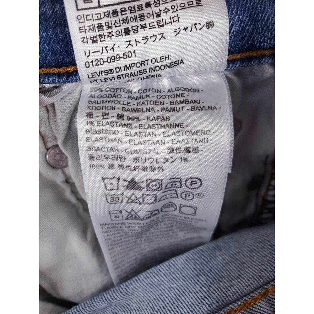 Levis 511 Jeans Mens 29x30 Slim Tapered Stretch Denim Pants Low Rise Stone Wash - Picture 11 of 16